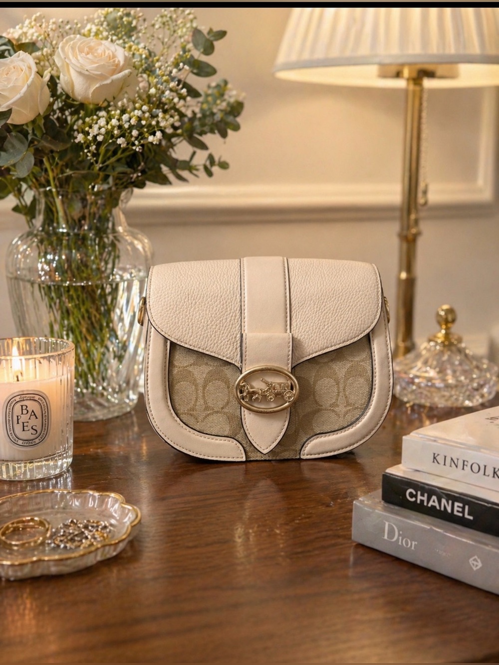 Coach Cream & Beige Signature Saddle Crossbody🤍🤍🤍🤍🤍🤍